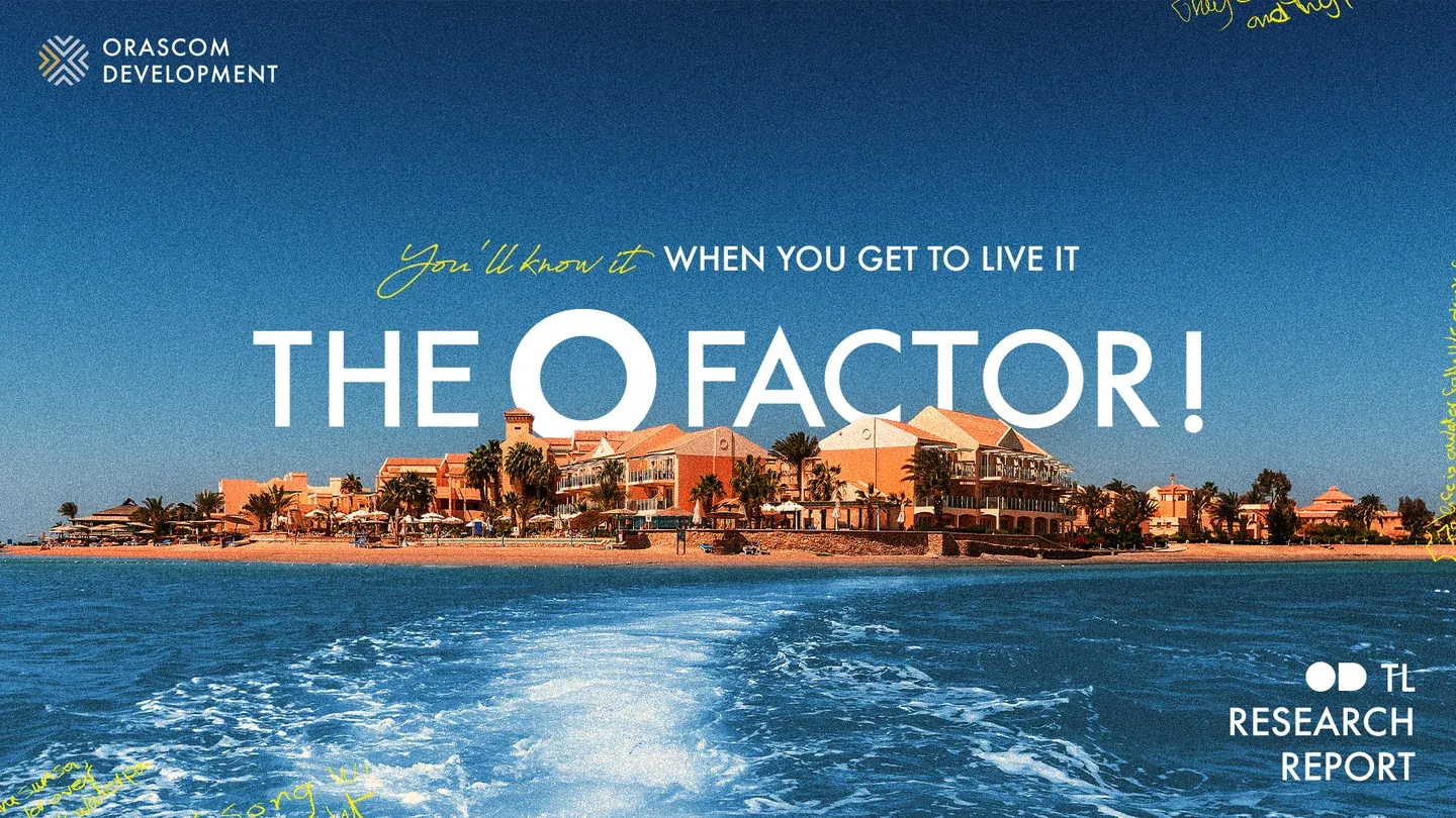 The O Factor research report cover with a coastal resort